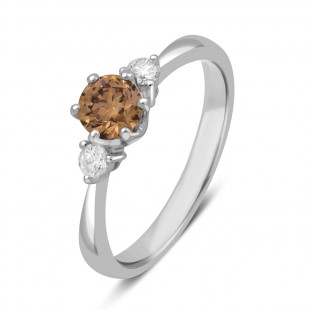 Помолвочное кольцо из белого золота с бриллиантами Fancy brown (048172)