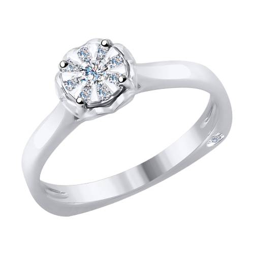 Помолвочное кольцо из белого золота с бриллиантами (036370)