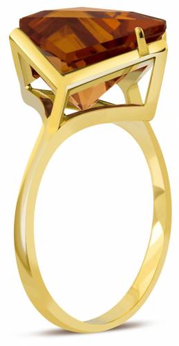 Кольцо из жёлтого золота с искусственным султанитом "Айсберг" 17.5