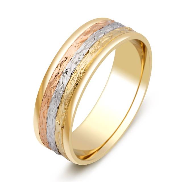 Обручальное кольцо из комбинированного золота (000119)