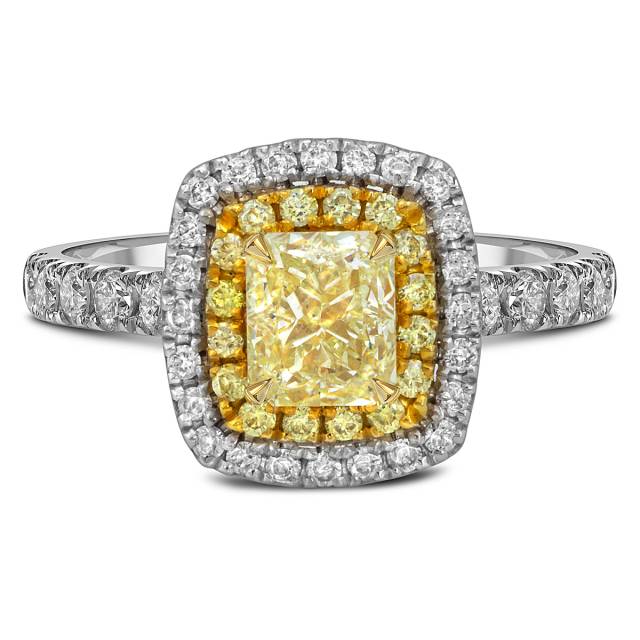 Помолвочное кольцо из белого золота с бриллиантами (054918)