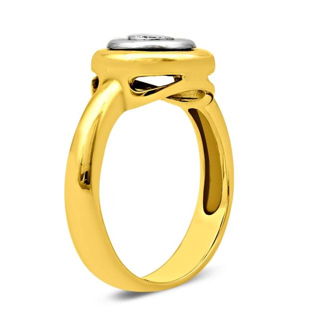 Кольцо из желтого золота с бриллиантами (025751)
