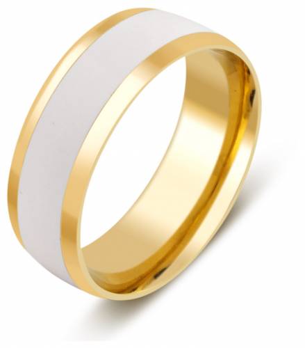 Обручальное кольцо из жёлтого золота с керамикой 16.5