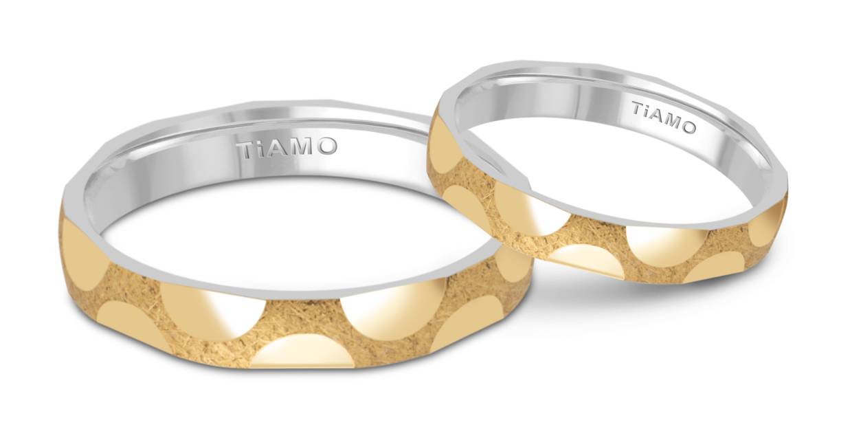 Обручальное кольцо из комбинированного золота Tiamo (041069)