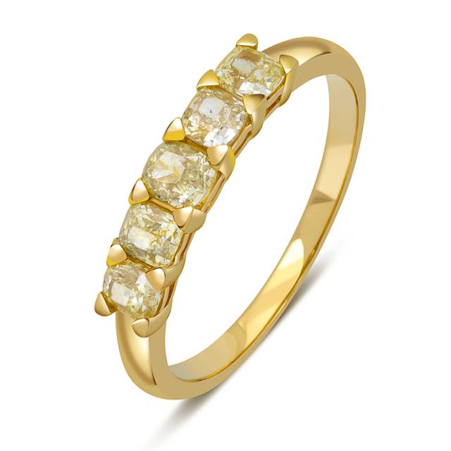 Кольцо из жёлтого золота с жёлтыми бриллиантами (051998)