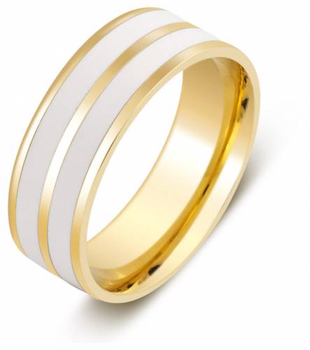 Обручальное кольцо из жёлтого золота с керамикой 16.5