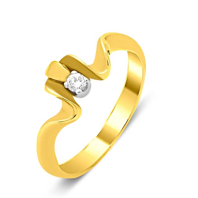 Кольцо из жёлтого золота с бриллиантом (020953)