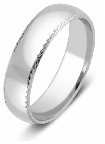 Обручальное кольцо из белого золота 17.5