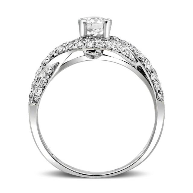 Помолвочное кольцо из белого золота с бриллиантами (018713)