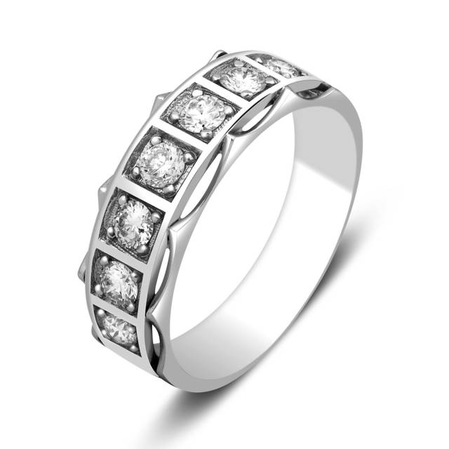 Кольцо из белого золота с бриллиантами (012647)