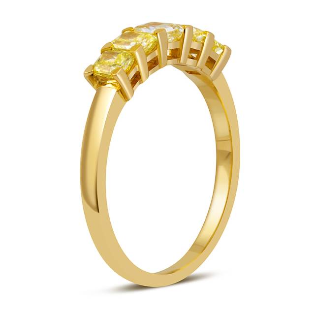 Кольцо из жёлтого золота с жёлтыми бриллиантами (052000)