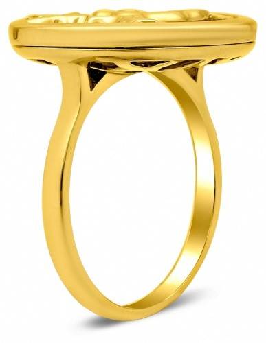Кольцо из желтого золота с перламутром 18.0