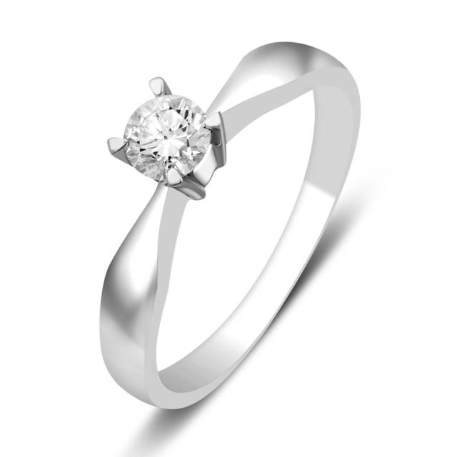 Помолвочное кольцо из белого золота с бриллиантом (025893)