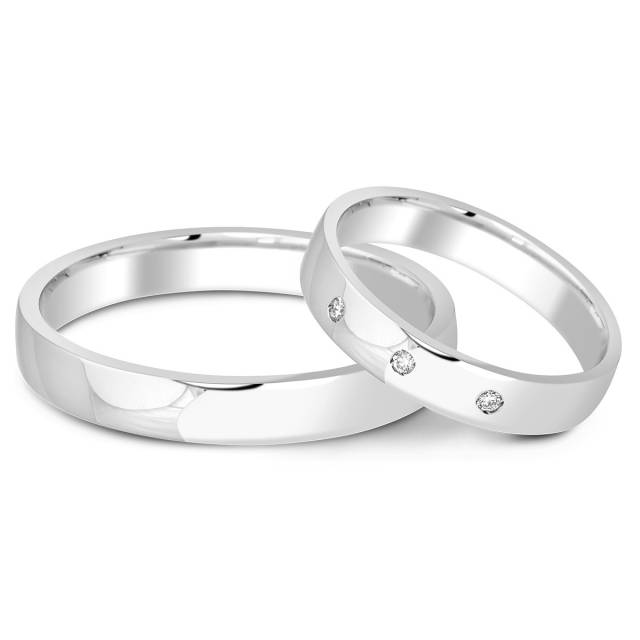 Обручальное кольцо из белого золота  TIAMO (000045)