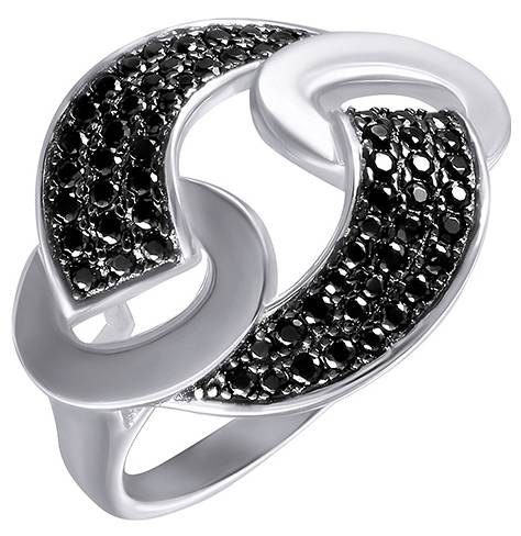 Кольцо из серебра с цирконами 17.5