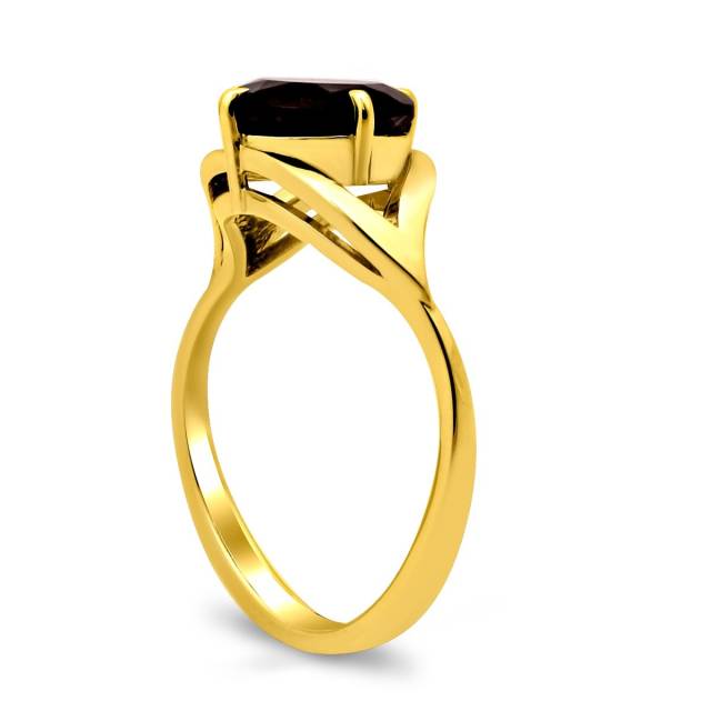 Кольцо из желтого золота с кварцем и топазом (026808)