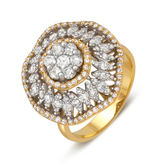 Кольцо из жёлтого золота с бриллиантами (040400)