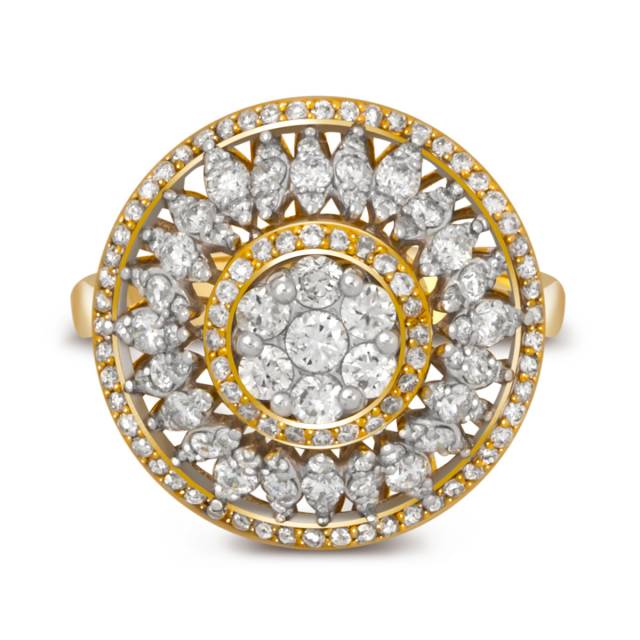 Кольцо из жёлтого золота с бриллиантами (040400)