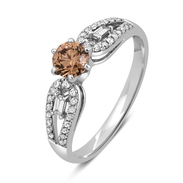 Помолвочное кольцо из белого золота с бриллиантами (048180)