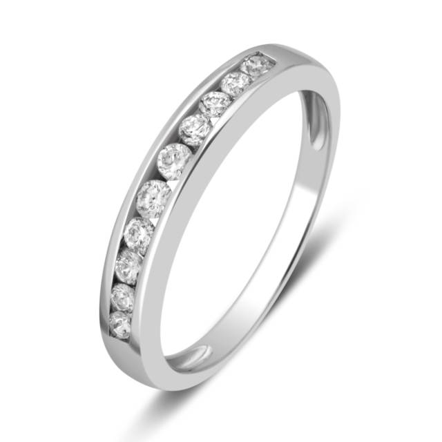 Обручальное кольцо из белого золота с бриллиантами (029185)
