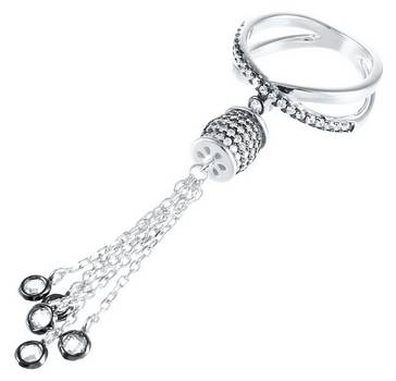 Кольцо из серебра с цирконами 16.75