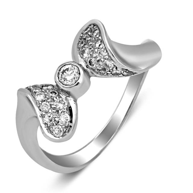 Кольцо из белого золота с бриллиантами (023858)