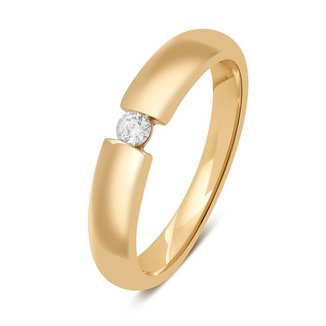 Обручальное кольцо из жёлтого золота с бриллиантом (047630)