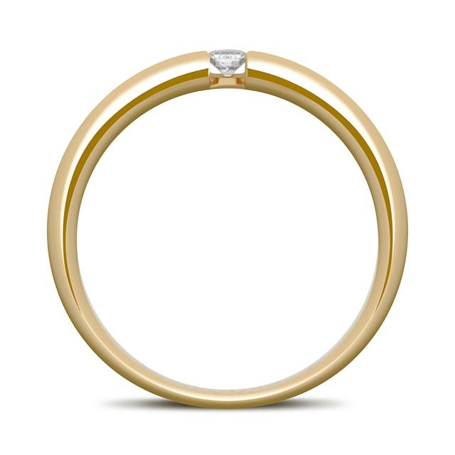 Обручальное кольцо из жёлтого золота с бриллиантом (047630)