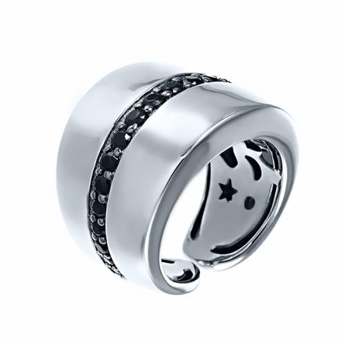 Кольцо из серебра с цирконами 17.5