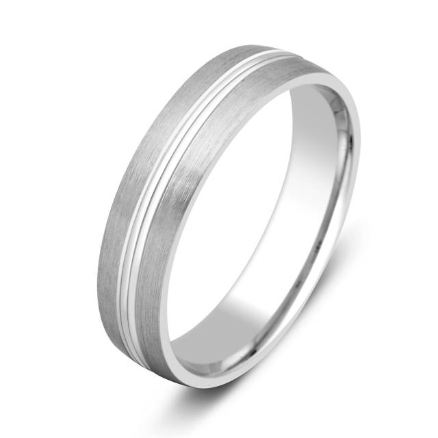 Обручальное кольцо из белого золота (010767)