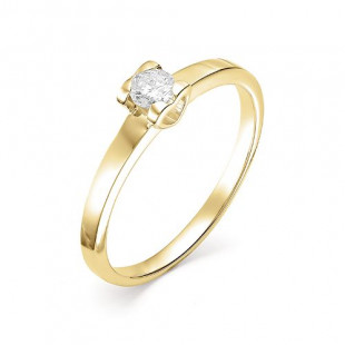 Помолвочное кольцо из жёлтого золота с бриллиантом (034815)