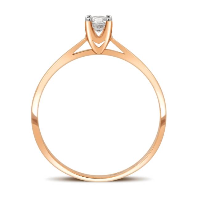 Помолвочное кольцо из красного золота с бриллиантом (032775)