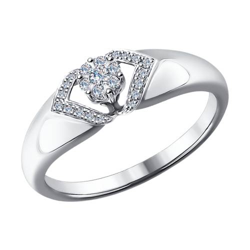 Помолвочное кольцо из белого золота с бриллиантами (027057)