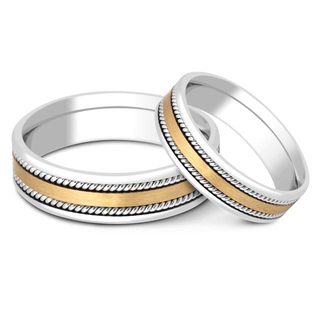 Обручальное кольцо из комбинированного золота (010765)