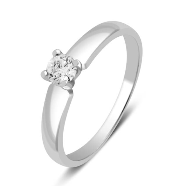 Помолвочное кольцо из белого золота с бриллиантом (029025)