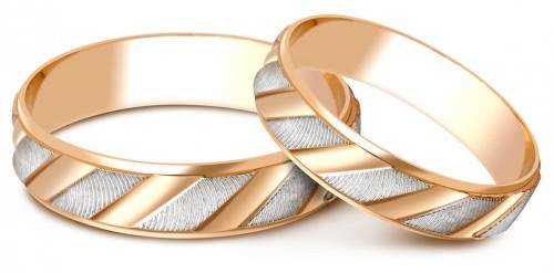 Обручальное кольцо из  комбинированного золота 16.5