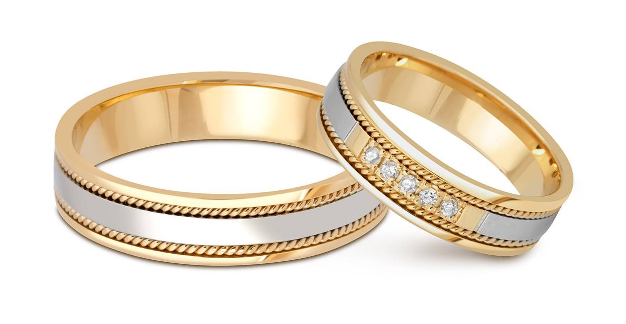 Обручальное кольцо из комбинированного золота (010438)