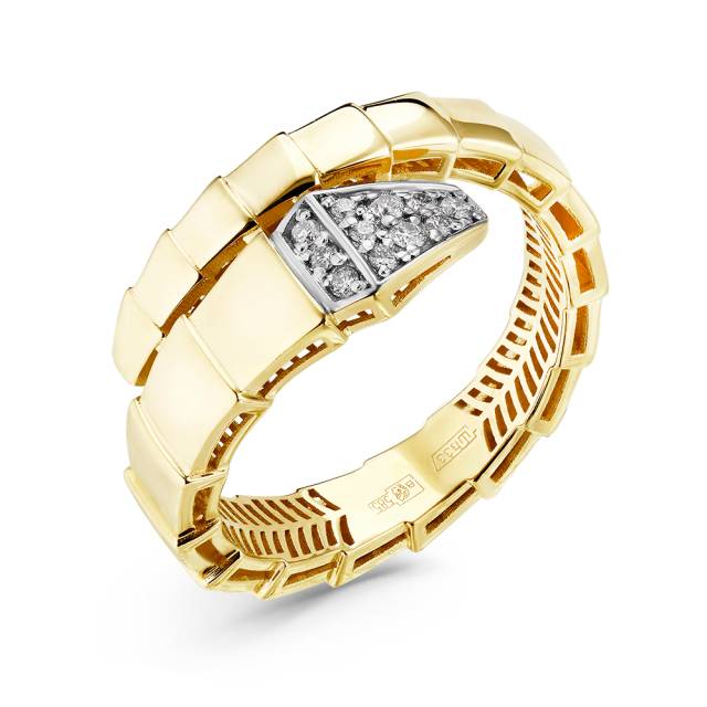 Кольцо из жёлтого золота с бриллиантами (054415)