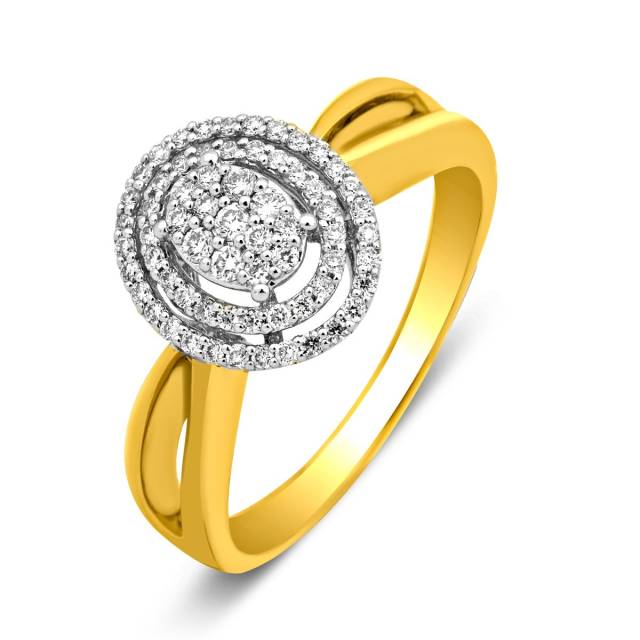 Кольцо из комбинированного золота с бриллиантами (023244)