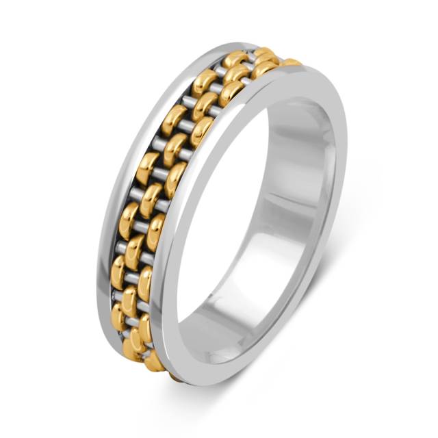 Обручальное кольцо из комбинированного золота (040976)