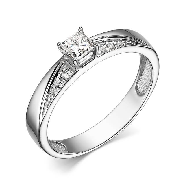 Помолвочное кольцо из белого золота с бриллиантами (057720)