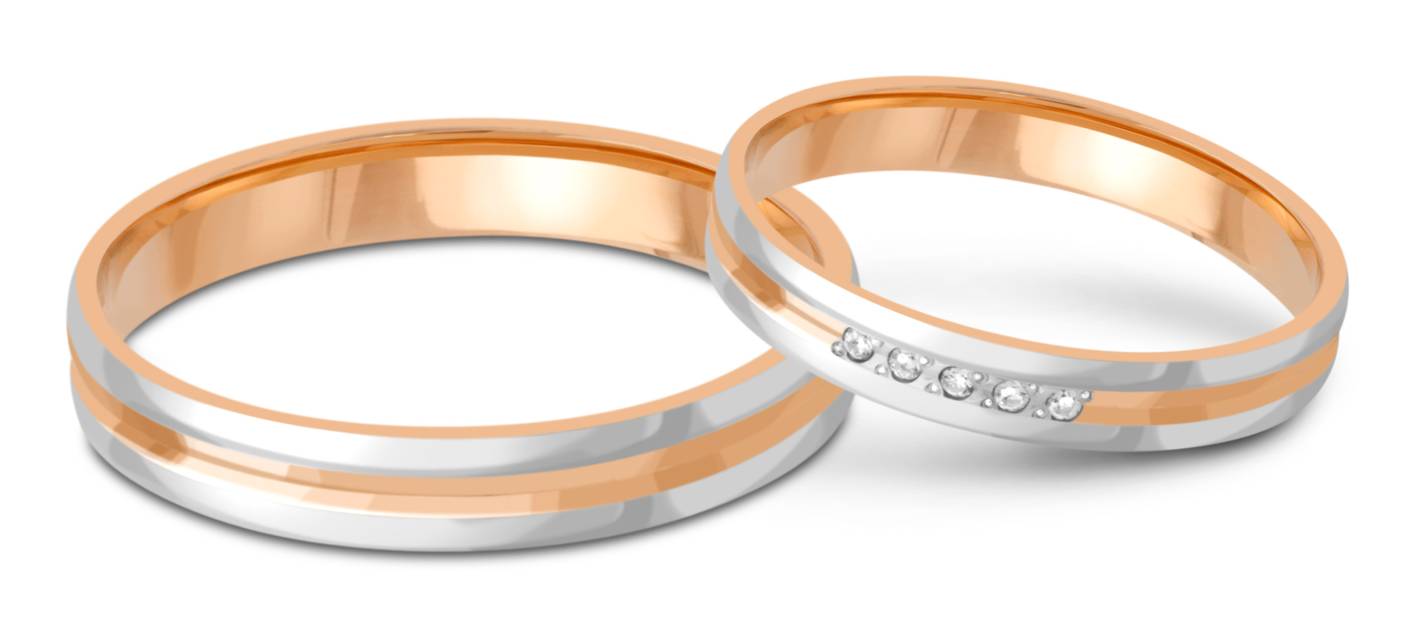 Обручальное кольцо из комбинированного золота (038054)