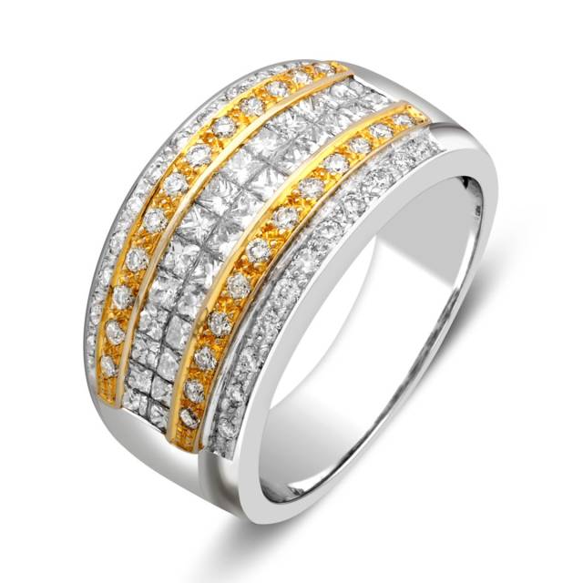 Кольцо из комбинированного золота с бриллиантами (025093)