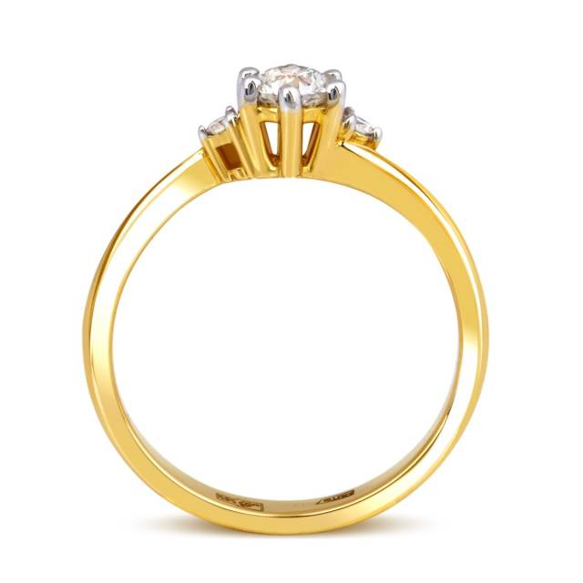 Помолвочное кольцо из жёлтого золота с бриллиантами (014376)