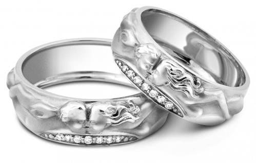 Обручальное кольцо из белого золота с бриллиантами Leo Totti 17.0