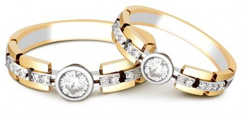 Обручальное кольцо из комбинированного золота с бриллиантами Leo Totti 17.0