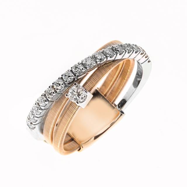 Кольцо из комбинированного золота с бриллиантами (050715)