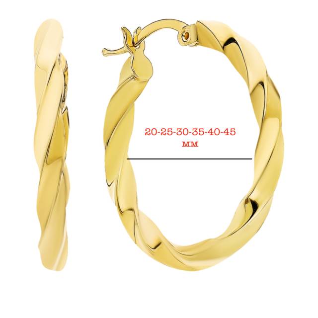 Серьги конго из жёлтого золота (054240)
