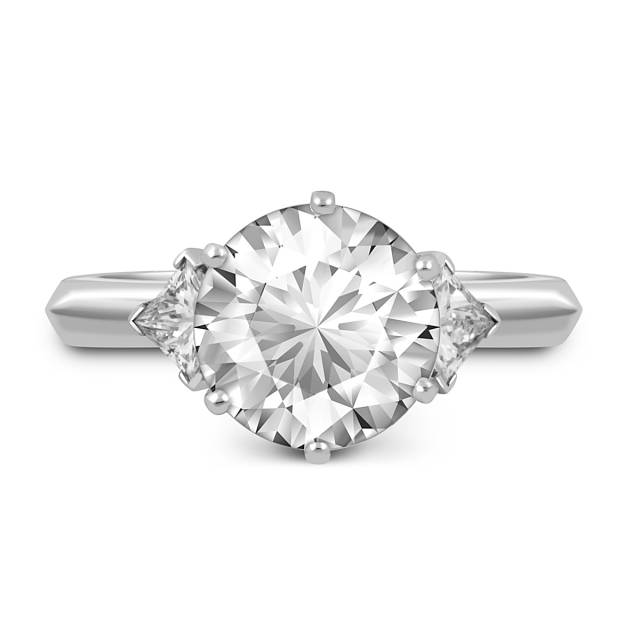 Помолвочное кольцо из платины с бриллиантами (045558)