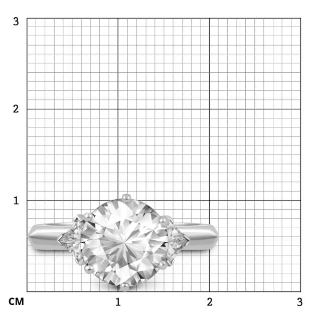 Помолвочное кольцо из платины с бриллиантами (045558)